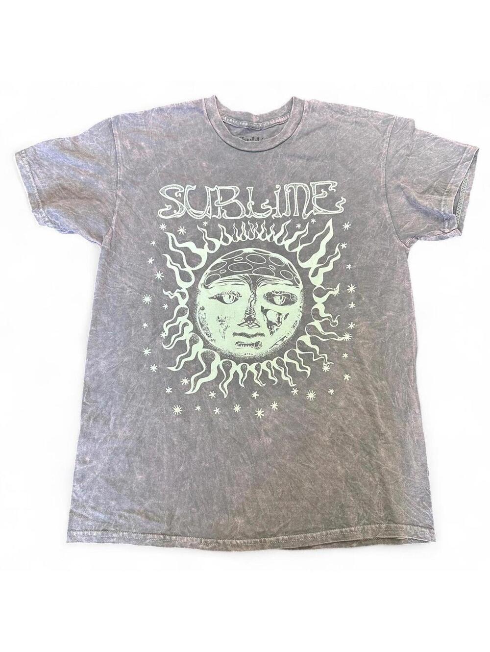 Sublime Graphic T-Shirt Medium Distressed Gray Sun Design